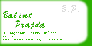 balint prajda business card